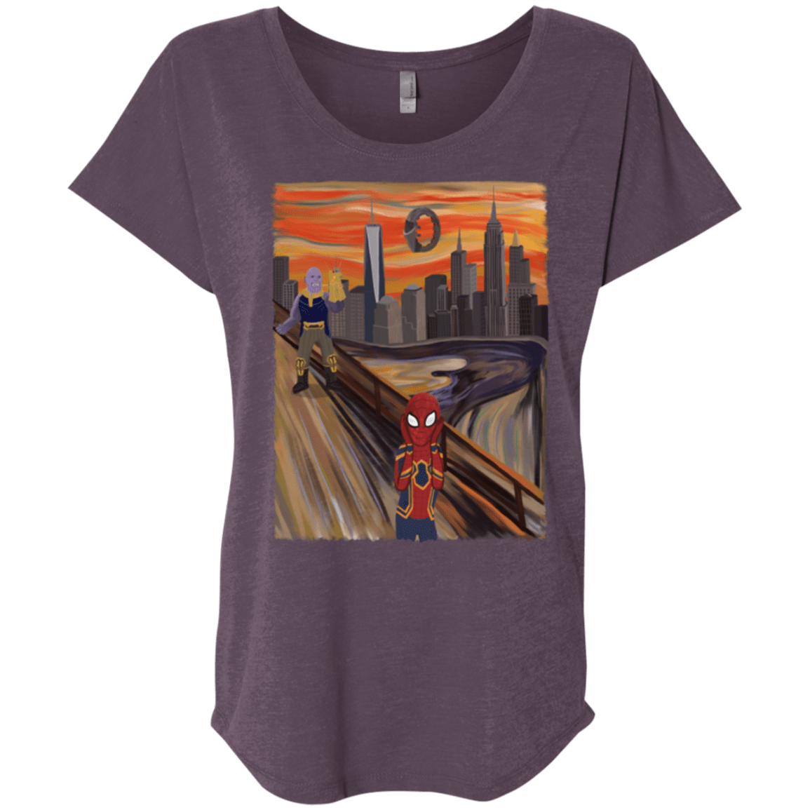 T-Shirts Vintage Purple / X-Small Spider Scream Triblend Dolman Sleeve