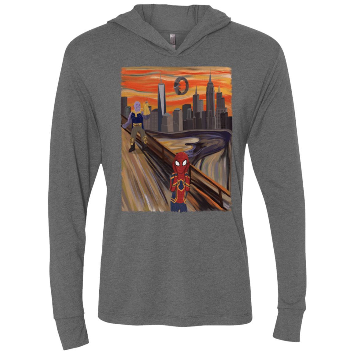 T-Shirts Premium Heather / X-Small Spider Scream Triblend Long Sleeve Hoodie Tee