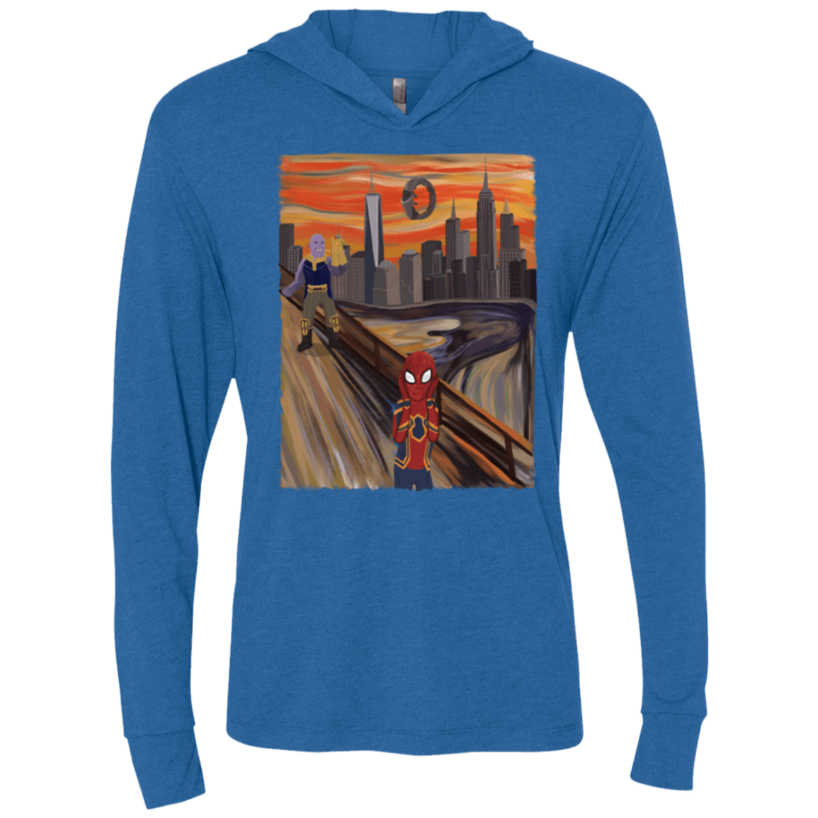 T-Shirts Vintage Royal / X-Small Spider Scream Triblend Long Sleeve Hoodie Tee