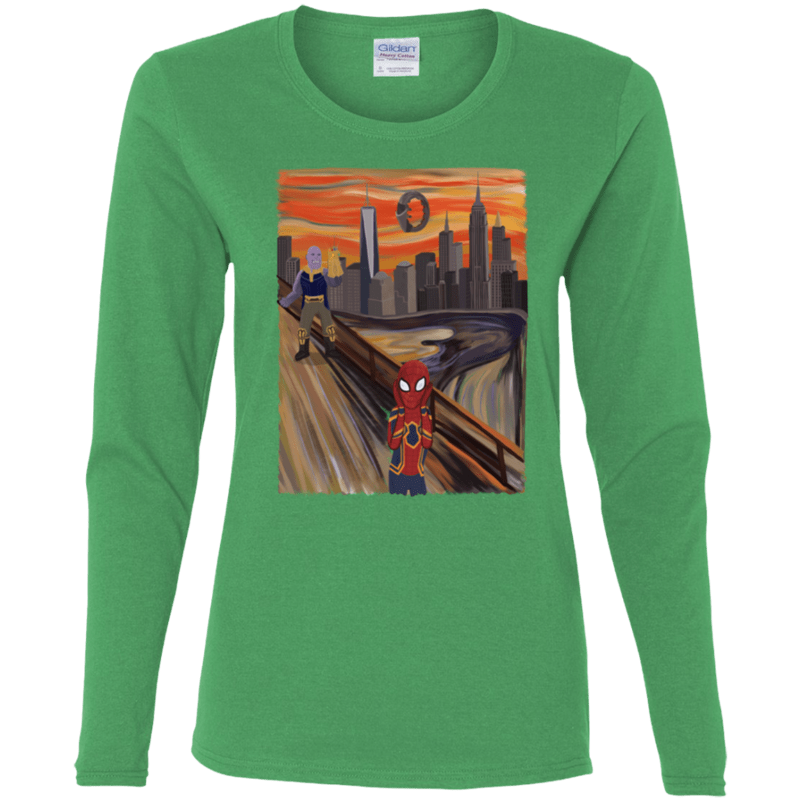 T-Shirts Irish Green / S Spider Scream Women's Long Sleeve T-Shirt