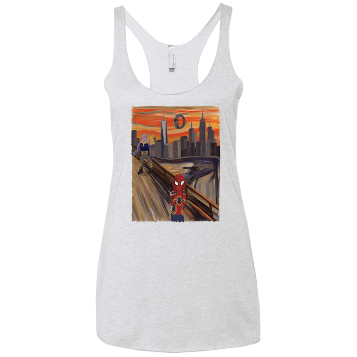 T-Shirts Heather White / X-Small Spider Scream Women's Triblend Racerback Tank