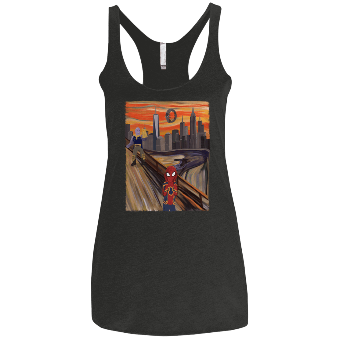 T-Shirts Vintage Black / X-Small Spider Scream Women's Triblend Racerback Tank