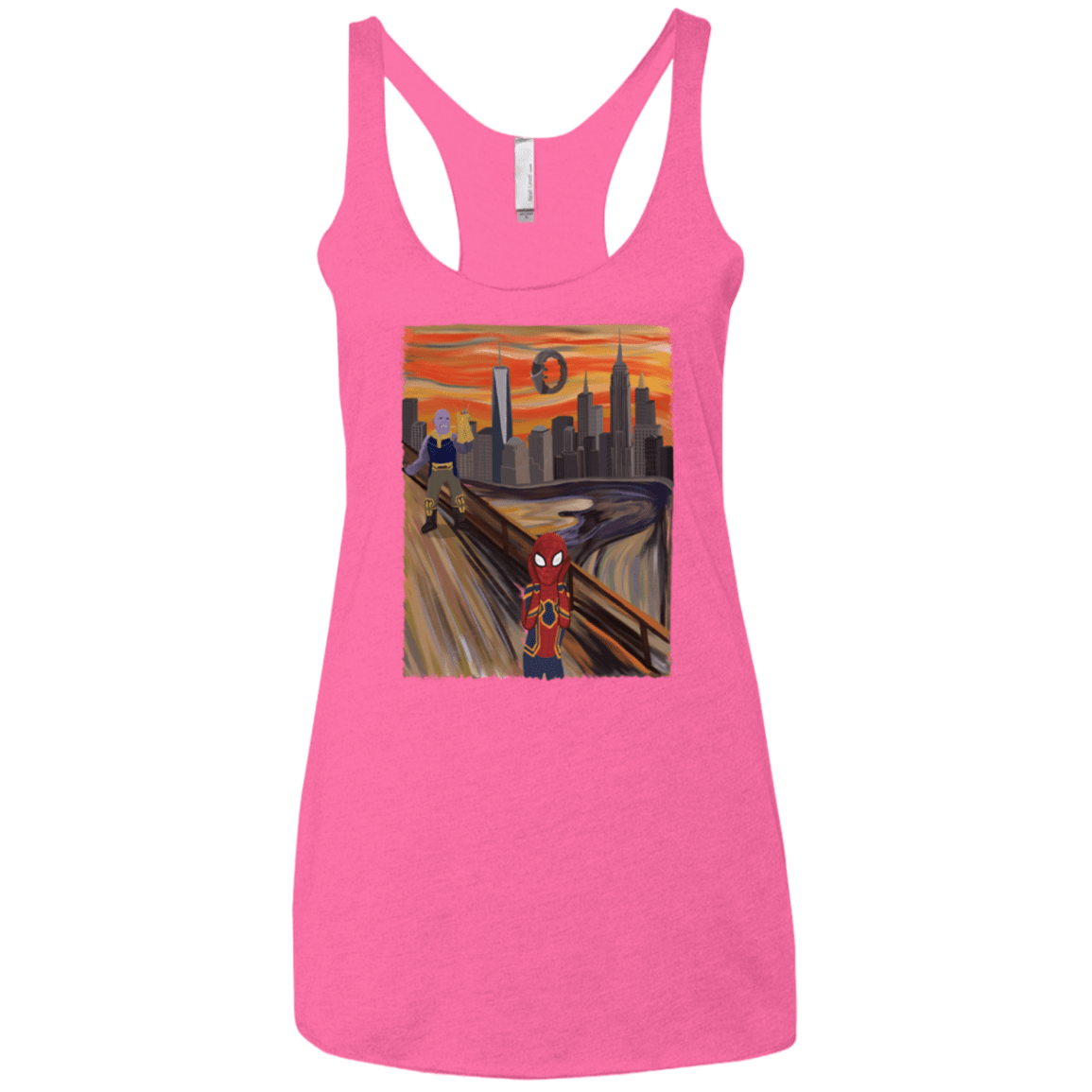 T-Shirts Vintage Pink / X-Small Spider Scream Women's Triblend Racerback Tank