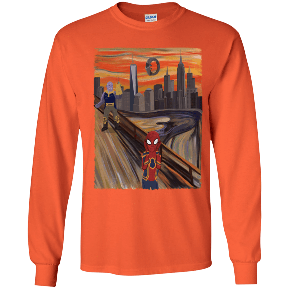T-Shirts Orange / YS Spider Scream Youth Long Sleeve T-Shirt