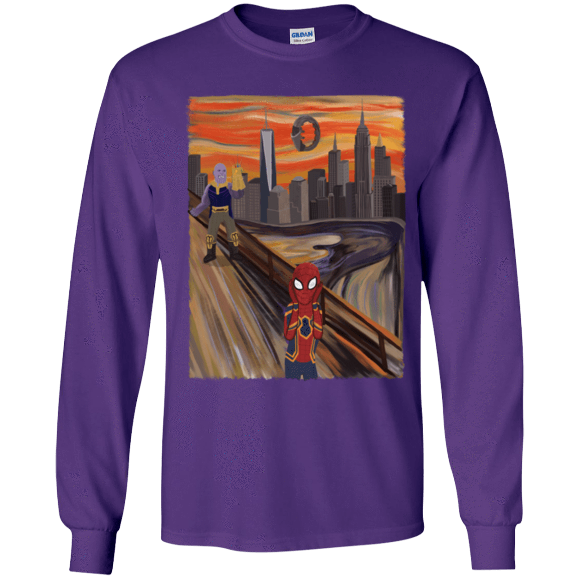 T-Shirts Purple / YS Spider Scream Youth Long Sleeve T-Shirt