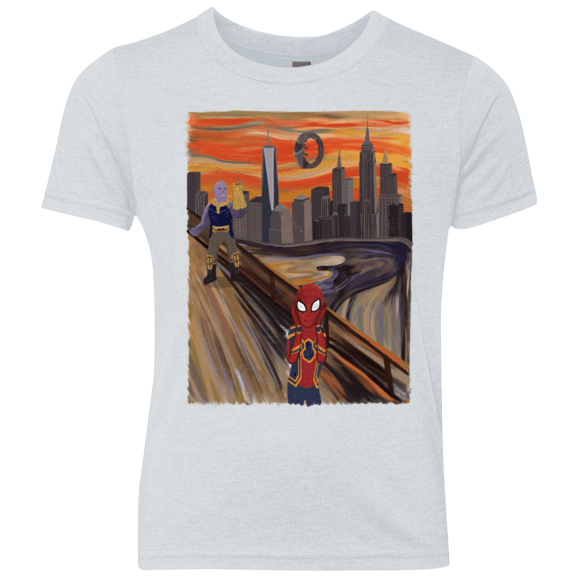 T-Shirts Heather White / YXS Spider Scream Youth Triblend T-Shirt