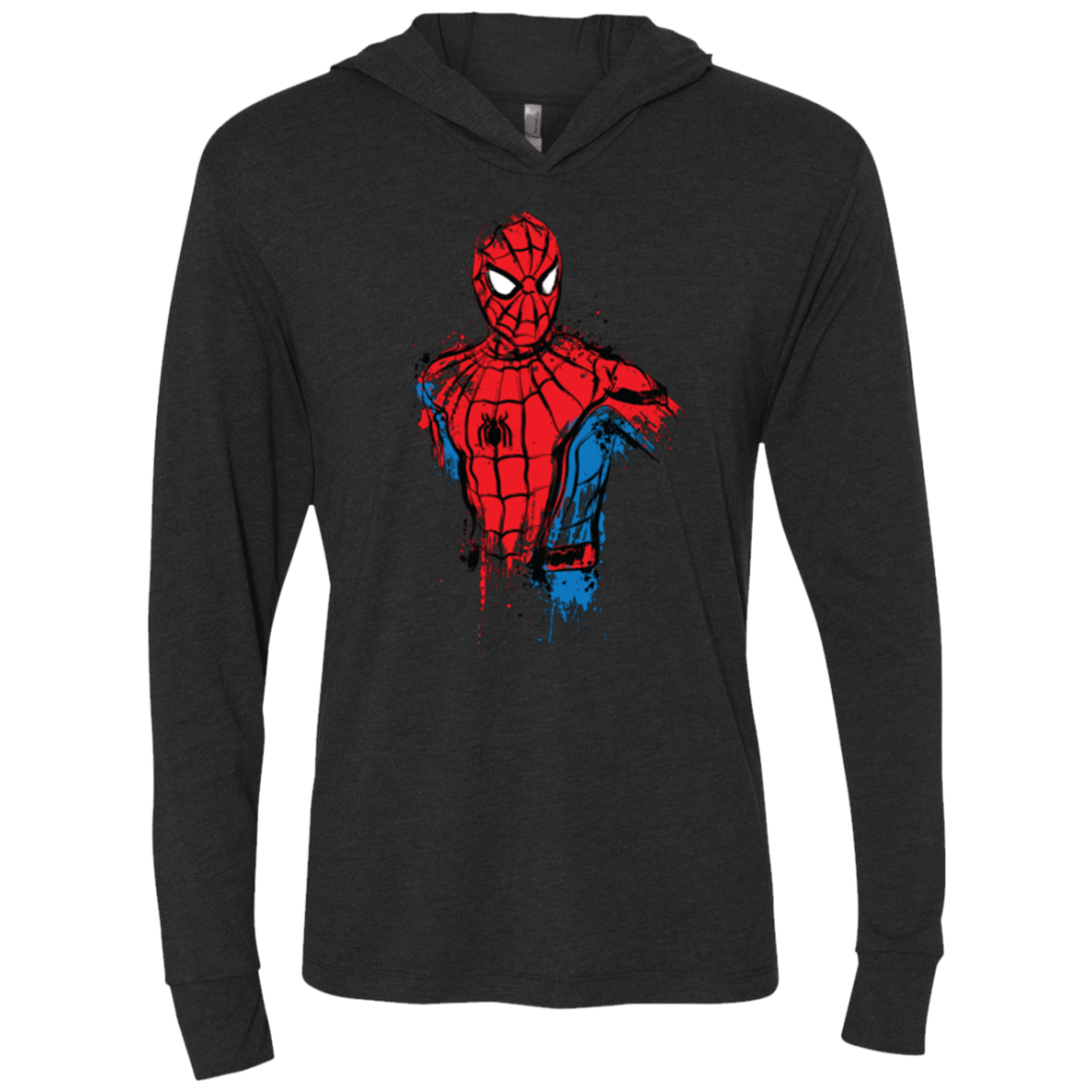 T-Shirts Vintage Black / X-Small Spiderman- Friendly Neighborhood Triblend Long Sleeve Hoodie Tee