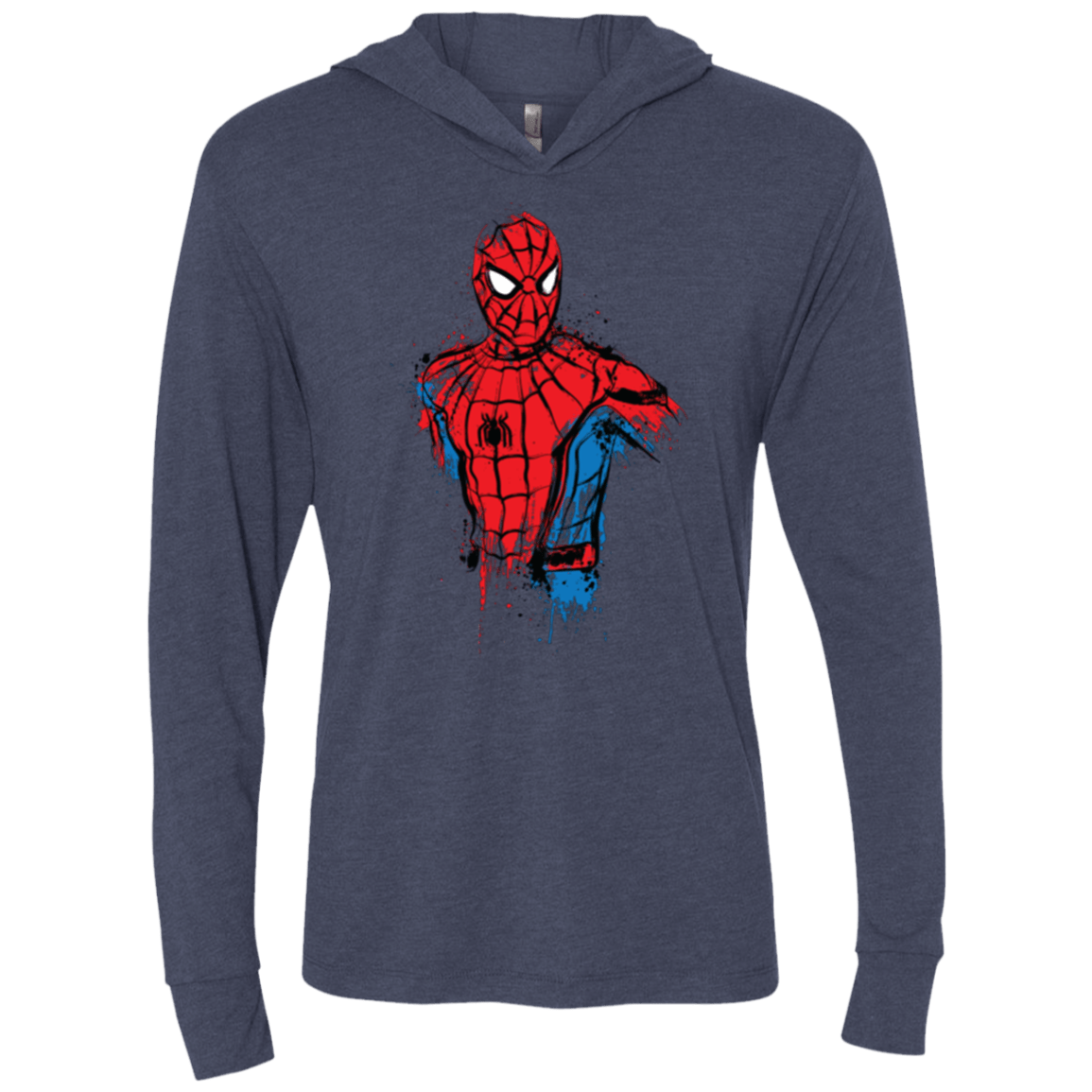 T-Shirts Vintage Navy / X-Small Spiderman- Friendly Neighborhood Triblend Long Sleeve Hoodie Tee