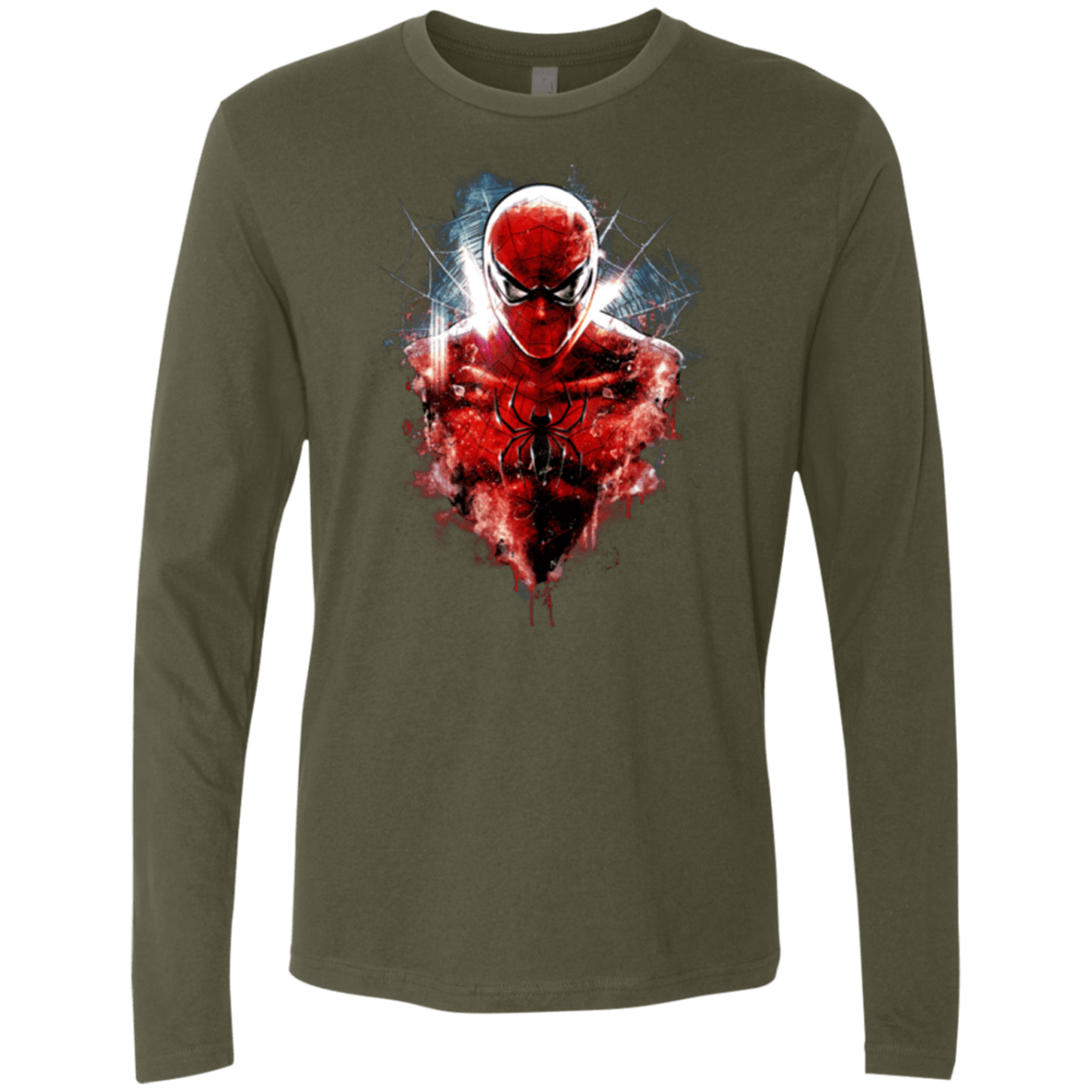 T-Shirts Military Green / Small Spiderman Men's Premium Long Sleeve