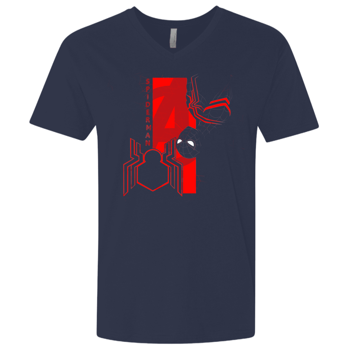 T-Shirts Midnight Navy / X-Small Spiderman Profile Men's Premium V-Neck