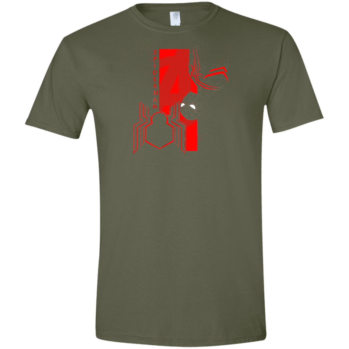 T-Shirts Military Green / S Spiderman Profile Men's Semi-Fitted Softstyle
