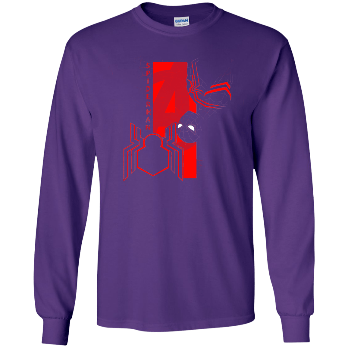 T-Shirts Purple / YS Spiderman Profile Youth Long Sleeve T-Shirt