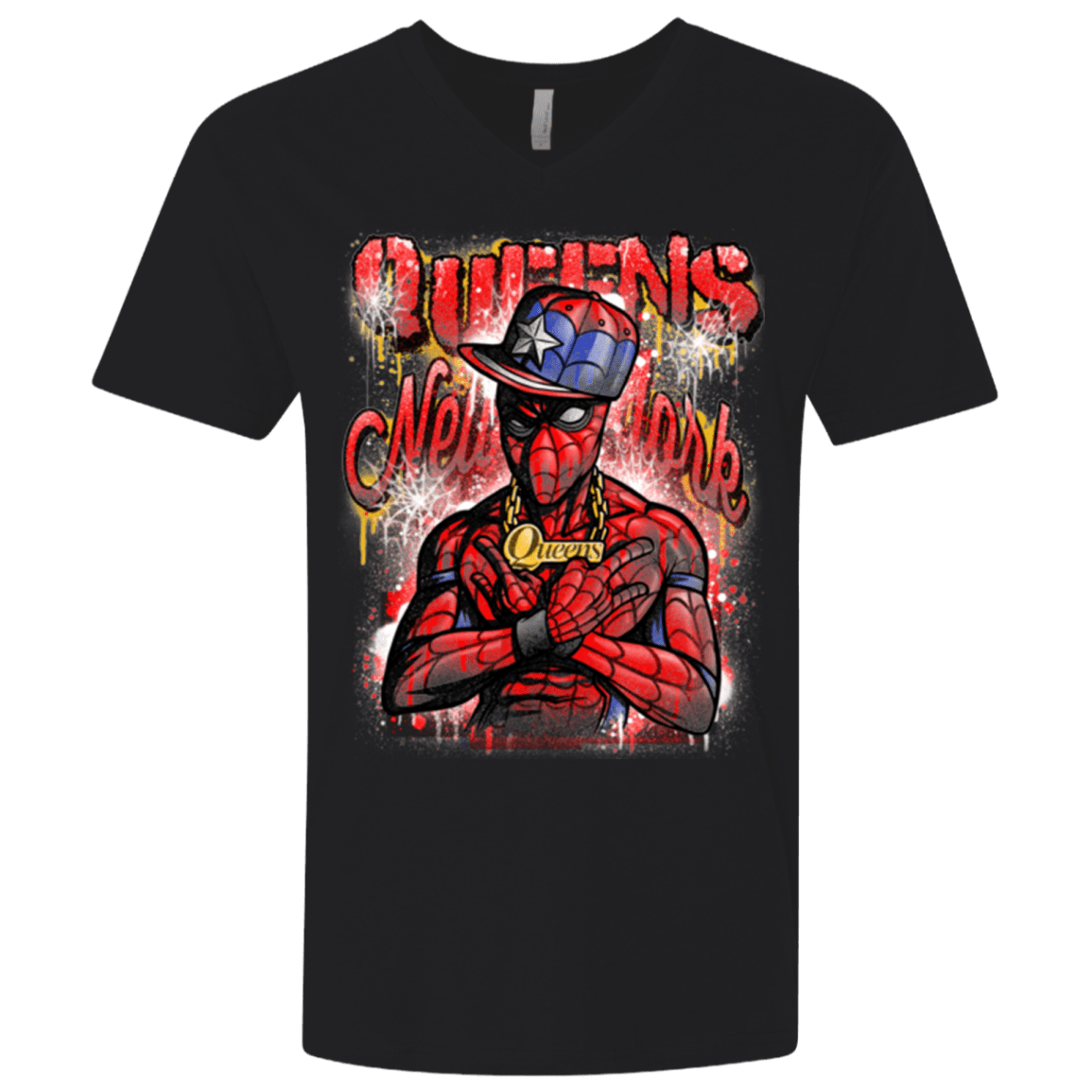 T-Shirts Black / X-Small Spidey Queens Men's Premium V-Neck