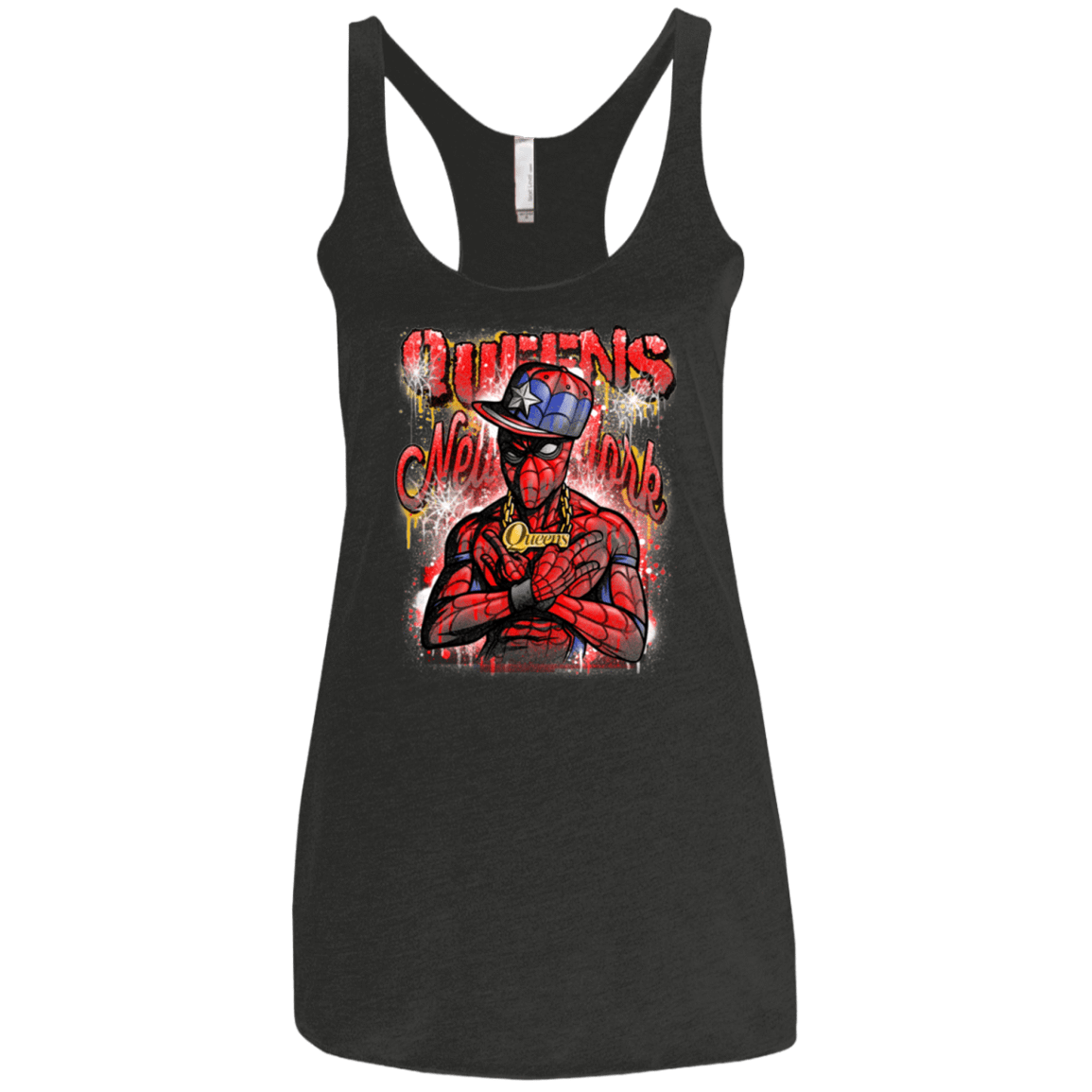T-Shirts Vintage Black / X-Small Spidey Queens Women's Triblend Racerback Tank