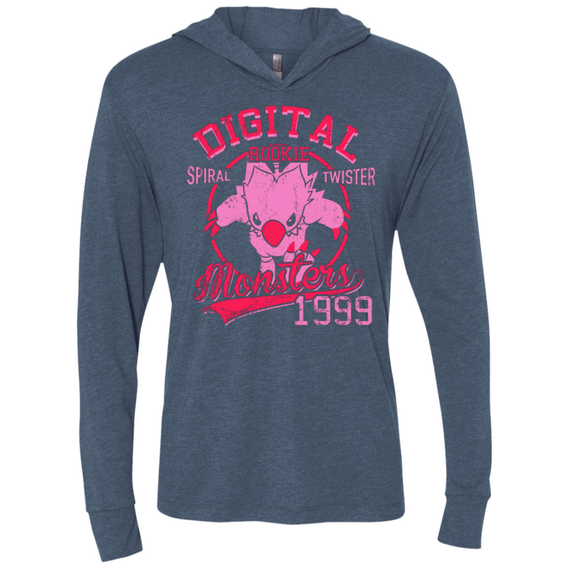 T-Shirts Indigo / X-Small Spiral Twister Triblend Long Sleeve Hoodie Tee