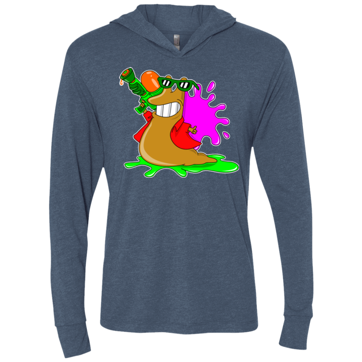 T-Shirts Indigo / X-Small Splash party Triblend Long Sleeve Hoodie Tee