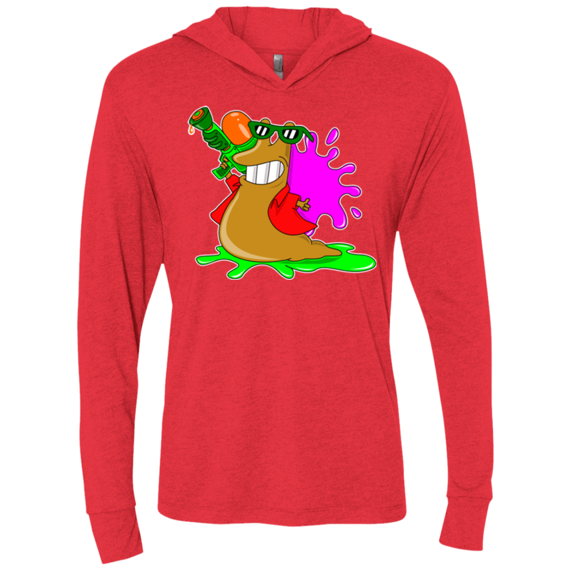 T-Shirts Vintage Red / X-Small Splash party Triblend Long Sleeve Hoodie Tee