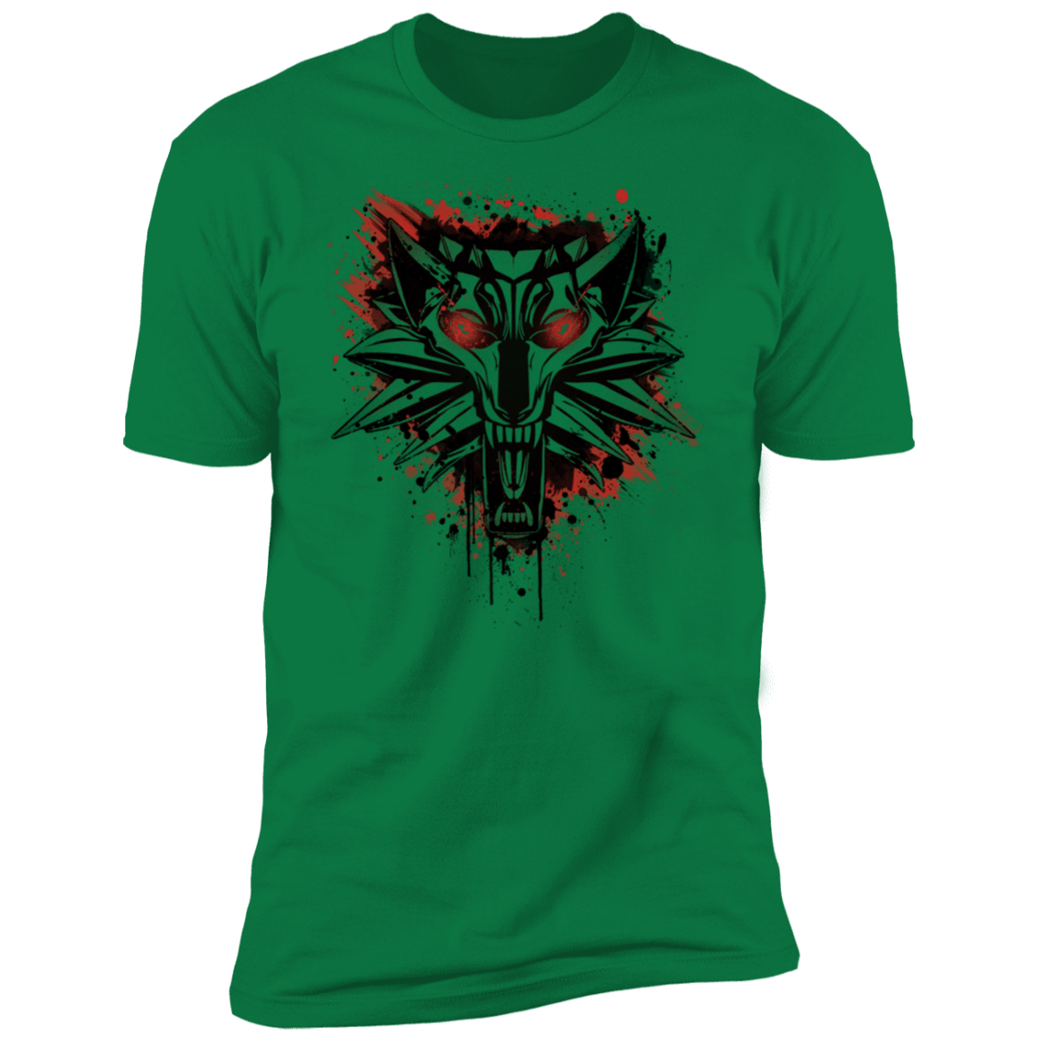 T-Shirts Kelly Green / S Splatter White Wolf Men's Premium T-Shirt