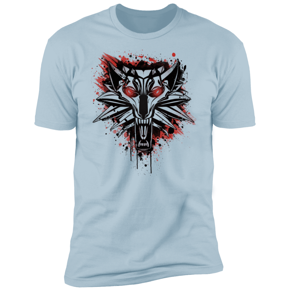T-Shirts Light Blue / S Splatter White Wolf Men's Premium T-Shirt