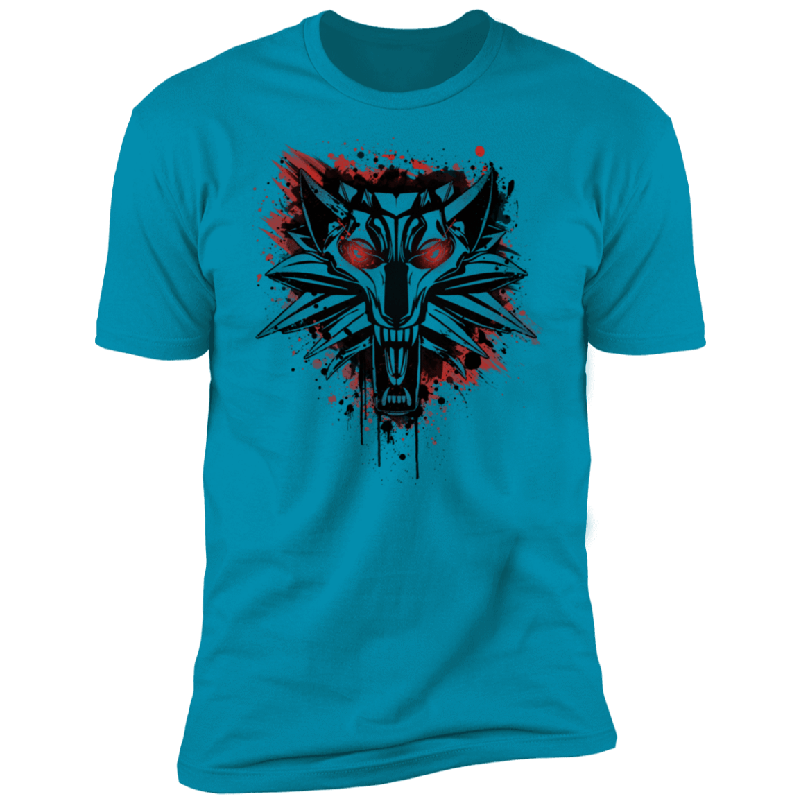 T-Shirts Turquoise / S Splatter White Wolf Men's Premium T-Shirt