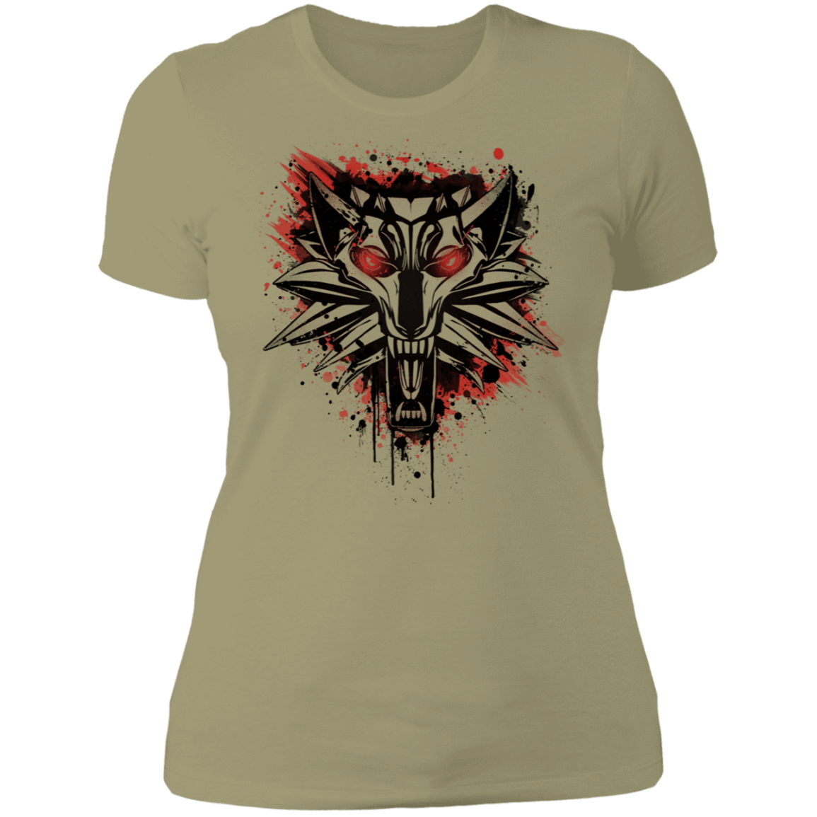 T-Shirts Light Olive / S Splatter White Wolf Women's Premium T-Shirt
