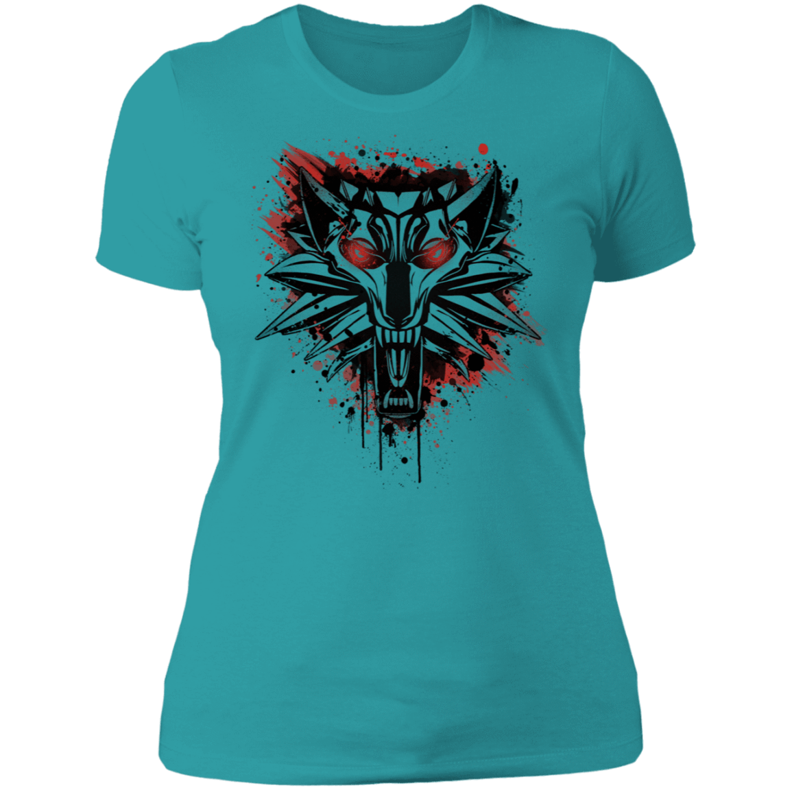 T-Shirts Tahiti Blue / S Splatter White Wolf Women's Premium T-Shirt