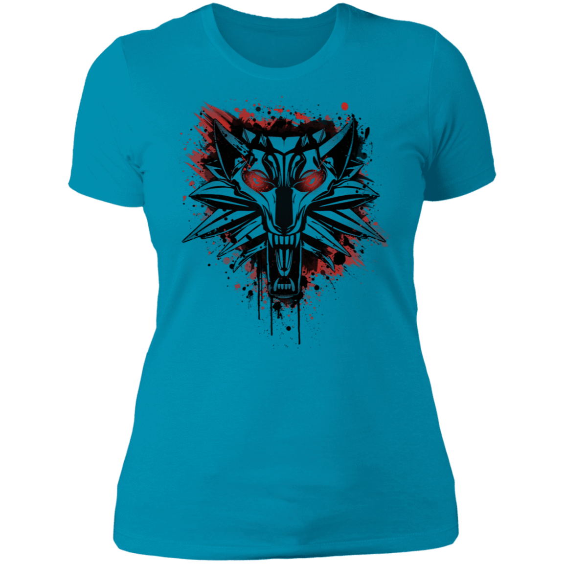 T-Shirts Turquoise / S Splatter White Wolf Women's Premium T-Shirt