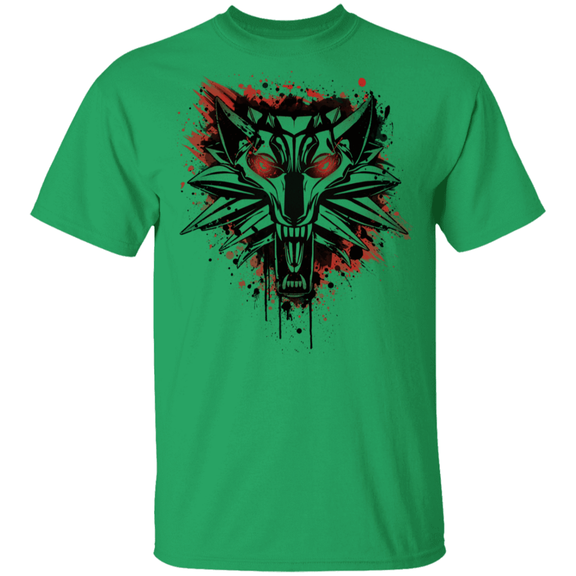 T-Shirts Irish Green / YXS Splatter White Wolf Youth T-Shirt