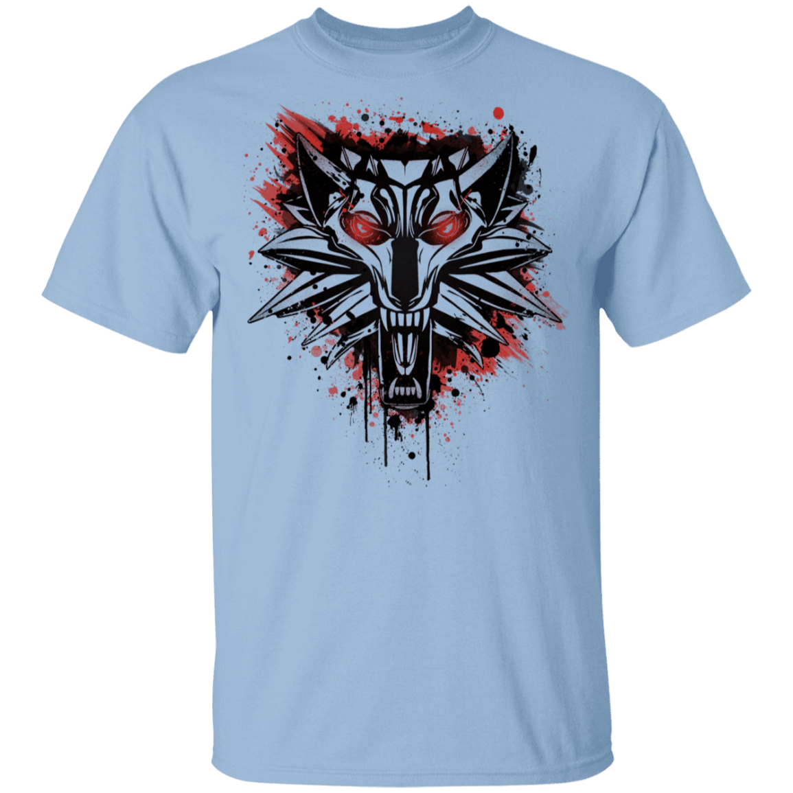 T-Shirts Light Blue / YXS Splatter White Wolf Youth T-Shirt
