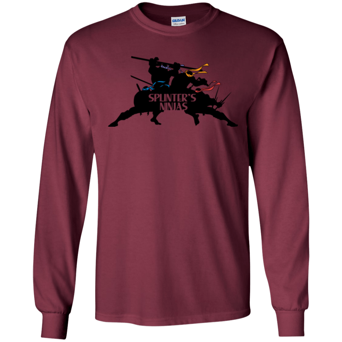 T-Shirts Maroon / S Splinters Ninjas Men's Long Sleeve T-Shirt