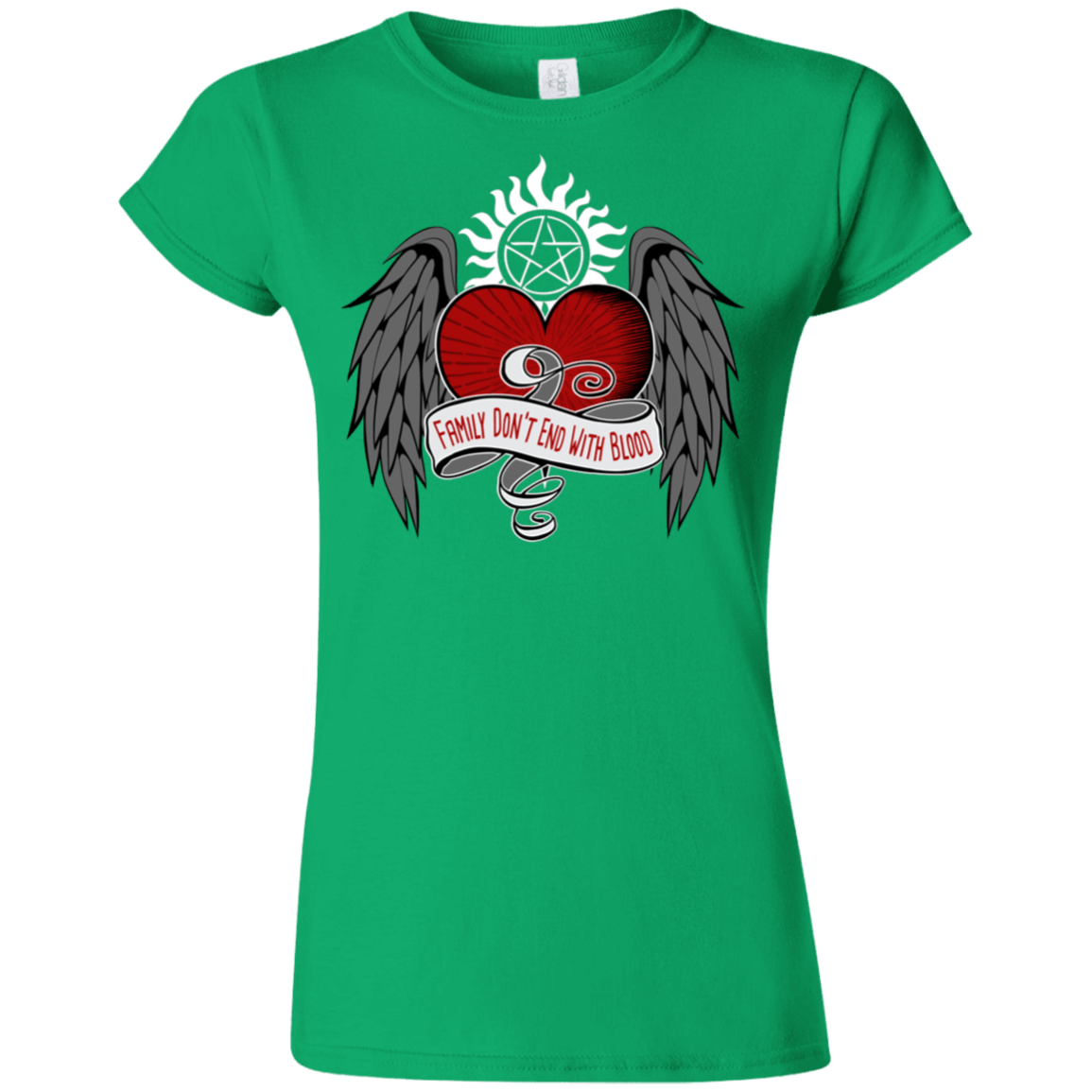 T-Shirts Irish Green / S SPN Tattoo Junior Slimmer-Fit T-Shirt