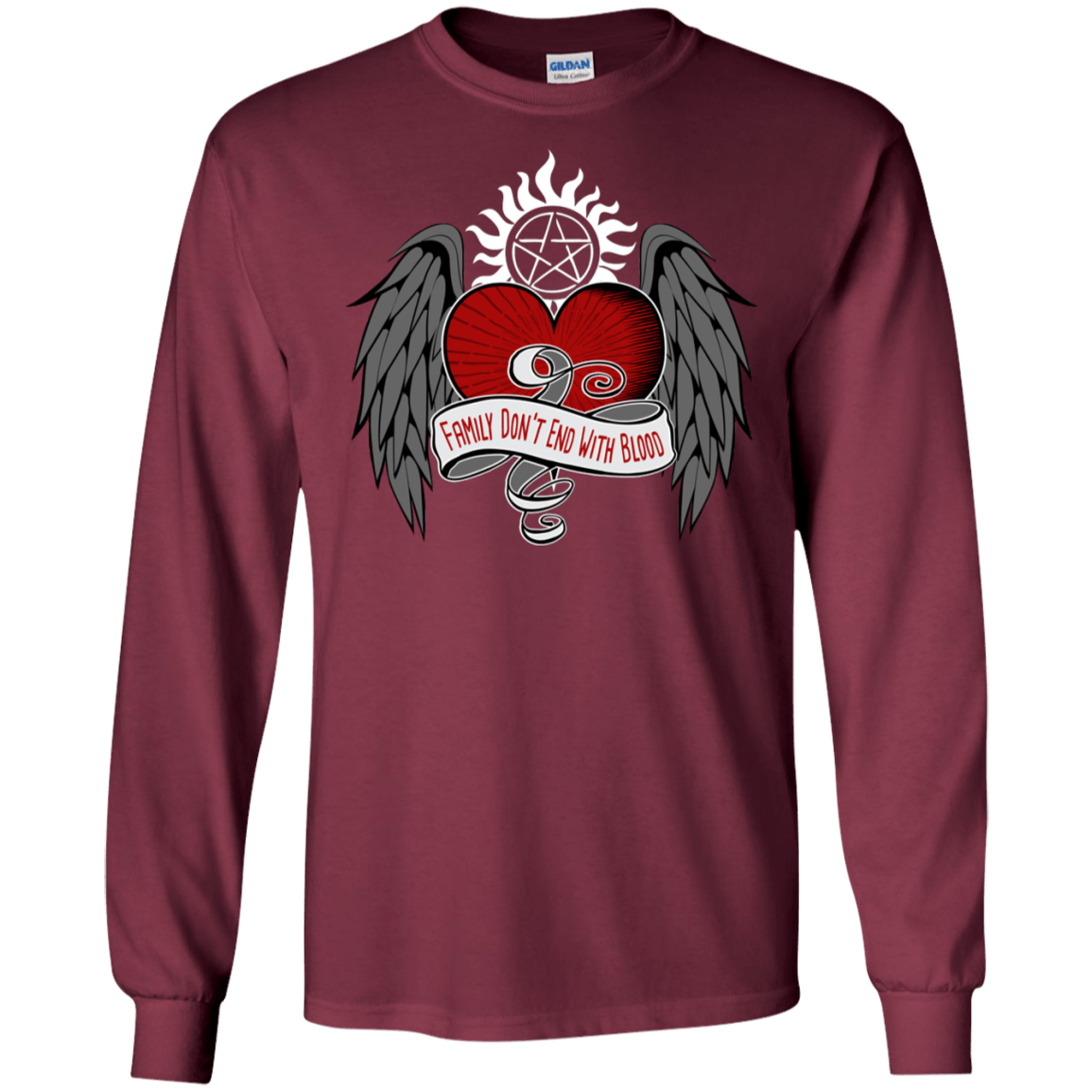 T-Shirts Maroon / S SPN Tattoo Men's Long Sleeve T-Shirt