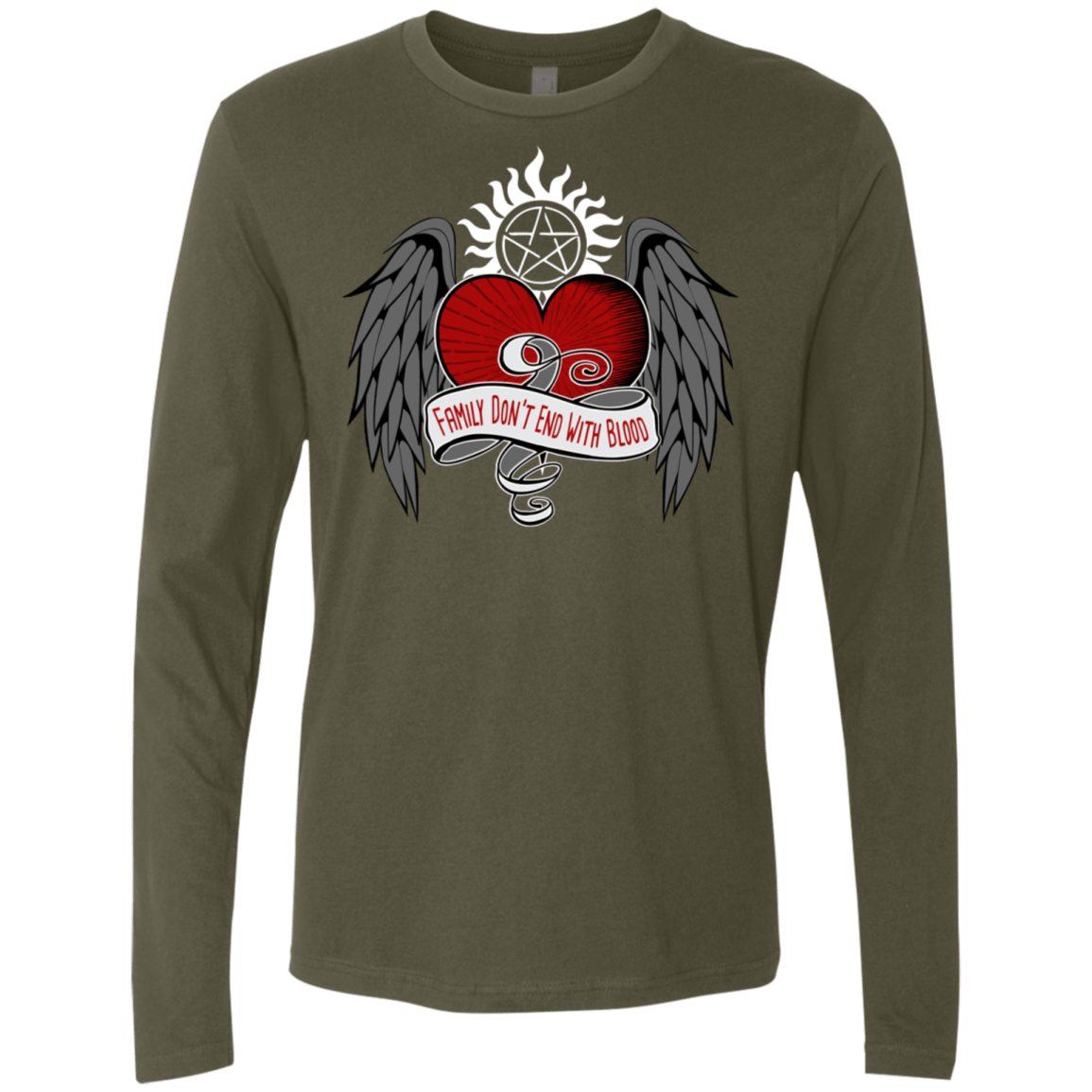 T-Shirts Military Green / S SPN Tattoo Men's Premium Long Sleeve