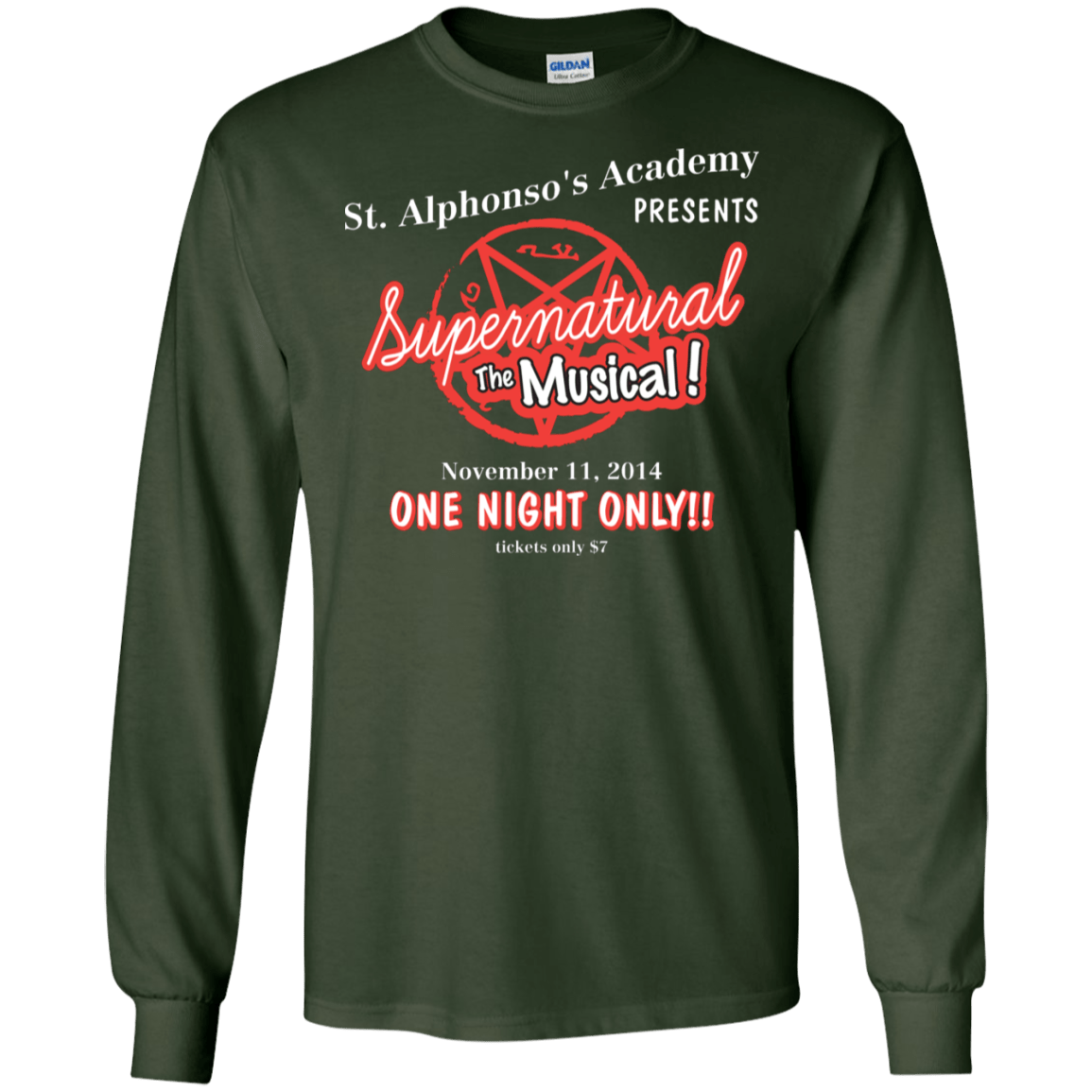 T-Shirts Forest Green / S SPN The Musical Men's Long Sleeve T-Shirt