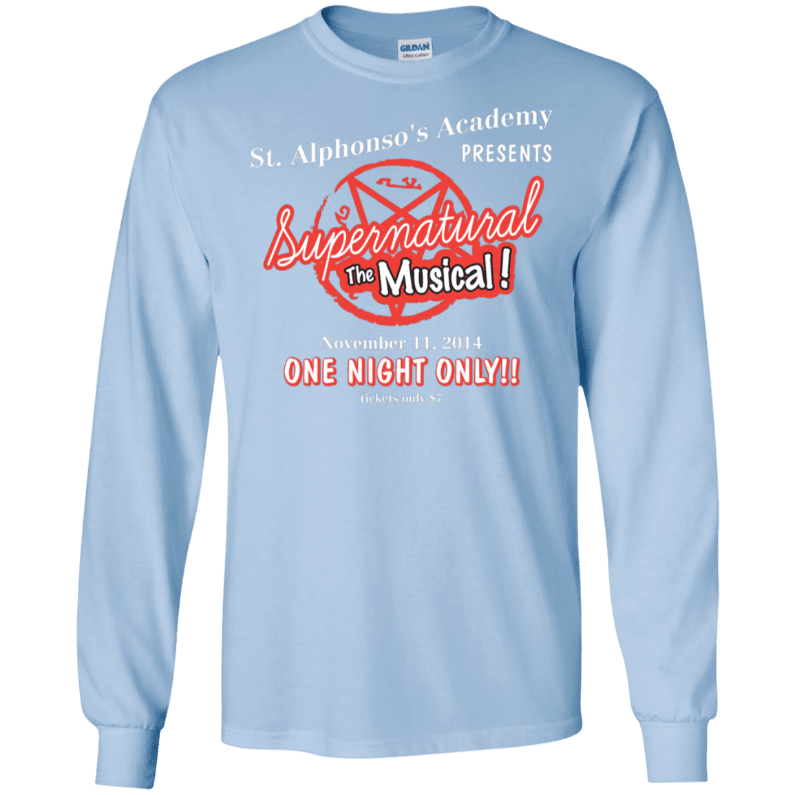 T-Shirts Light Blue / S SPN The Musical Men's Long Sleeve T-Shirt