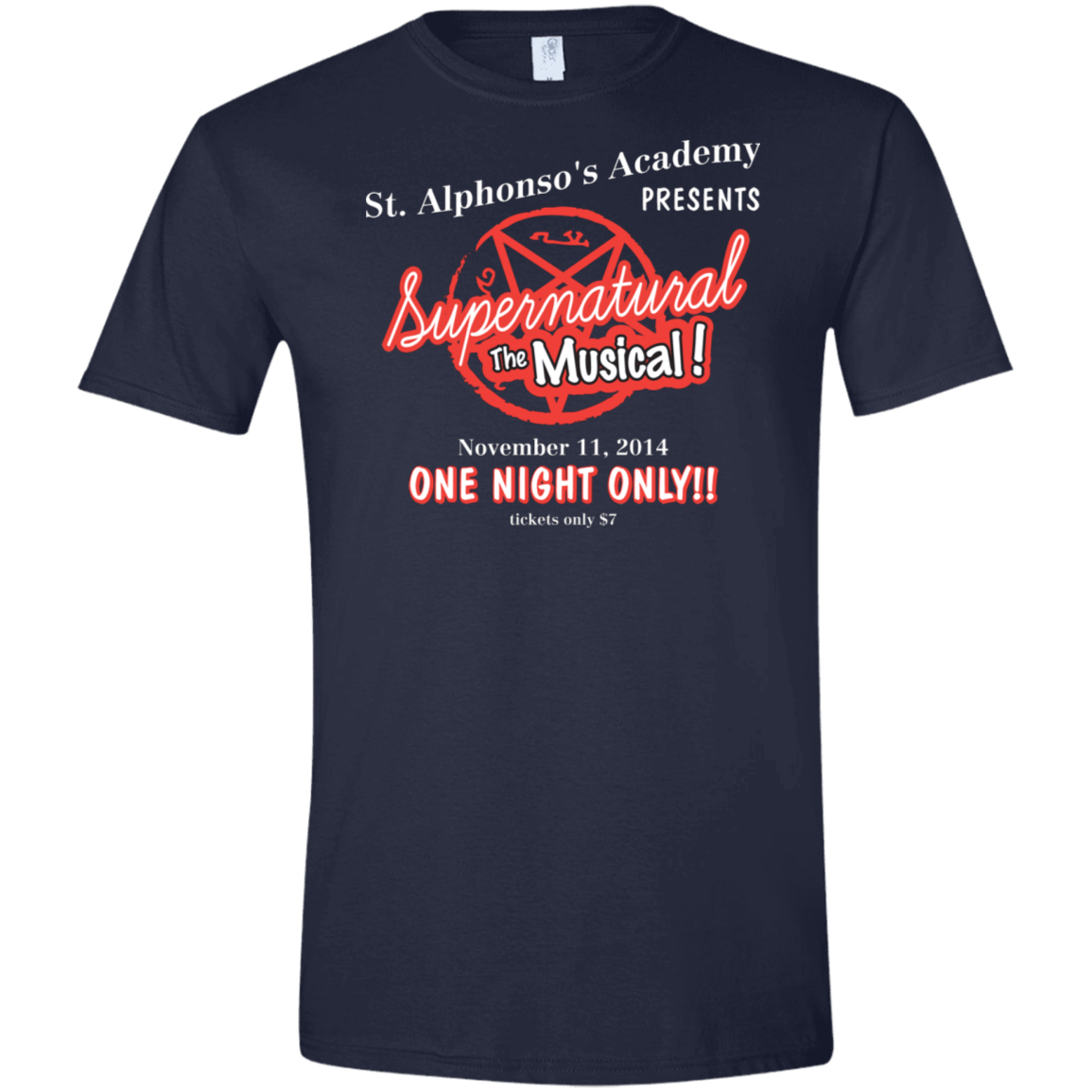 T-Shirts Navy / X-Small SPN The Musical Men's Semi-Fitted Softstyle