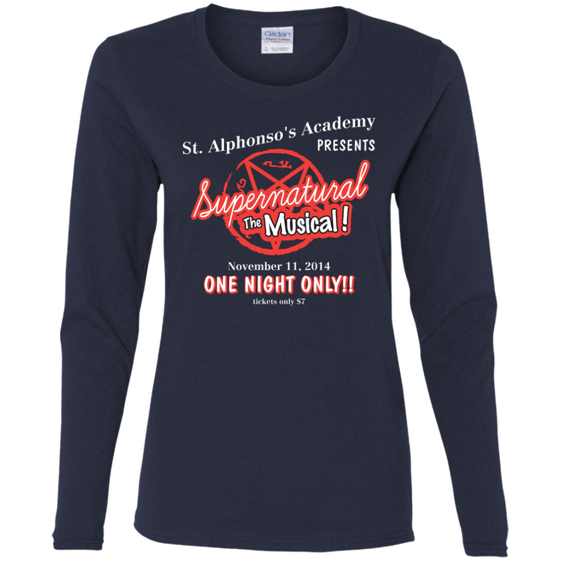 T-Shirts Navy / S SPN The Musical Women's Long Sleeve T-Shirt