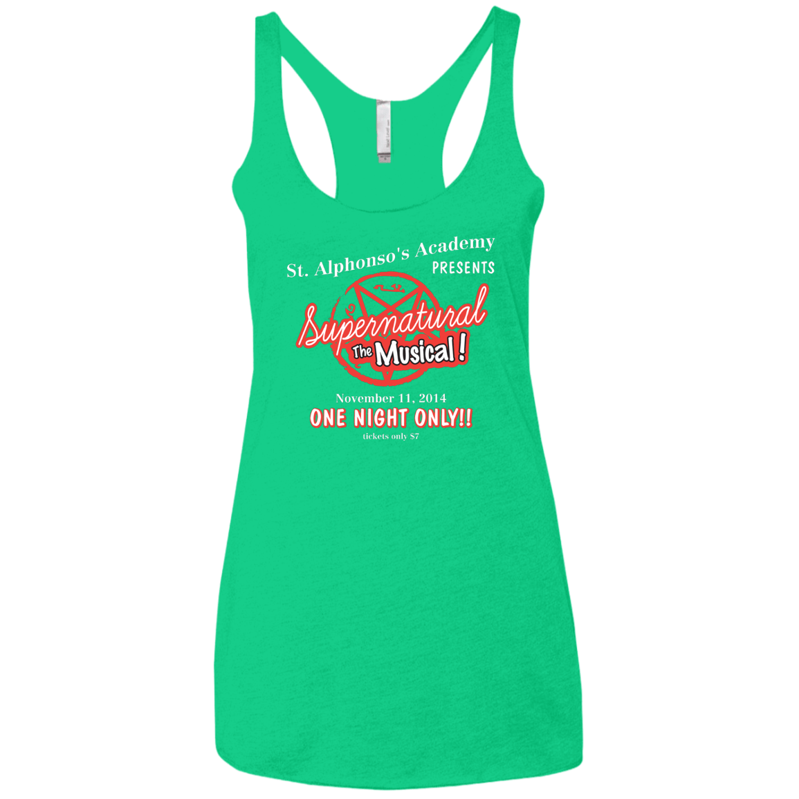 T-Shirts Envy / X-Small SPN The Musical Women's Triblend Racerback Tank