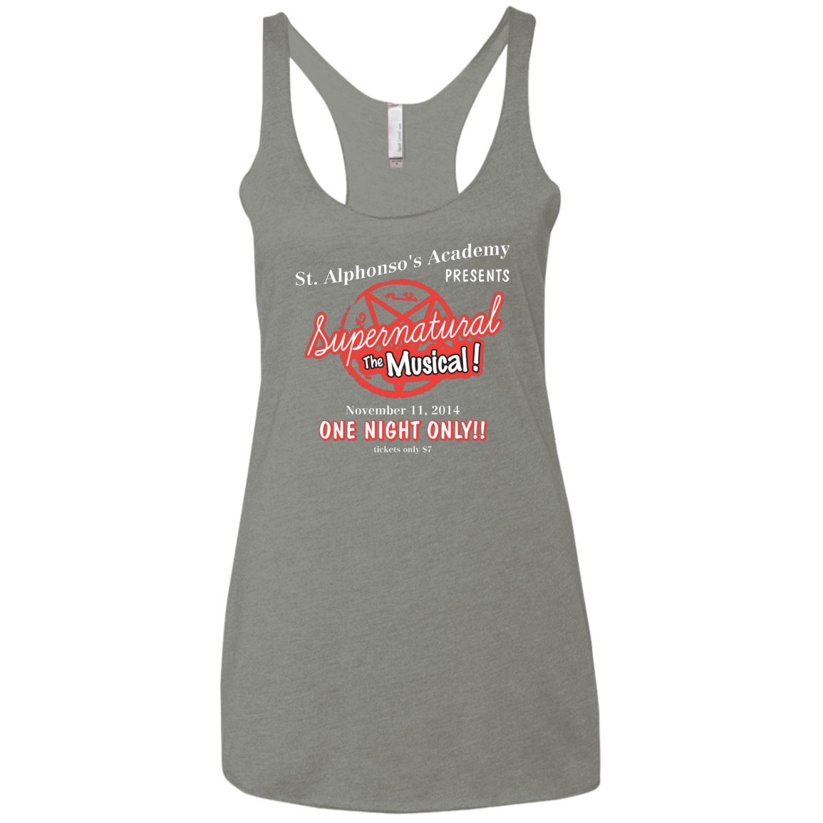T-Shirts Venetian Grey / X-Small SPN The Musical Women's Triblend Racerback Tank