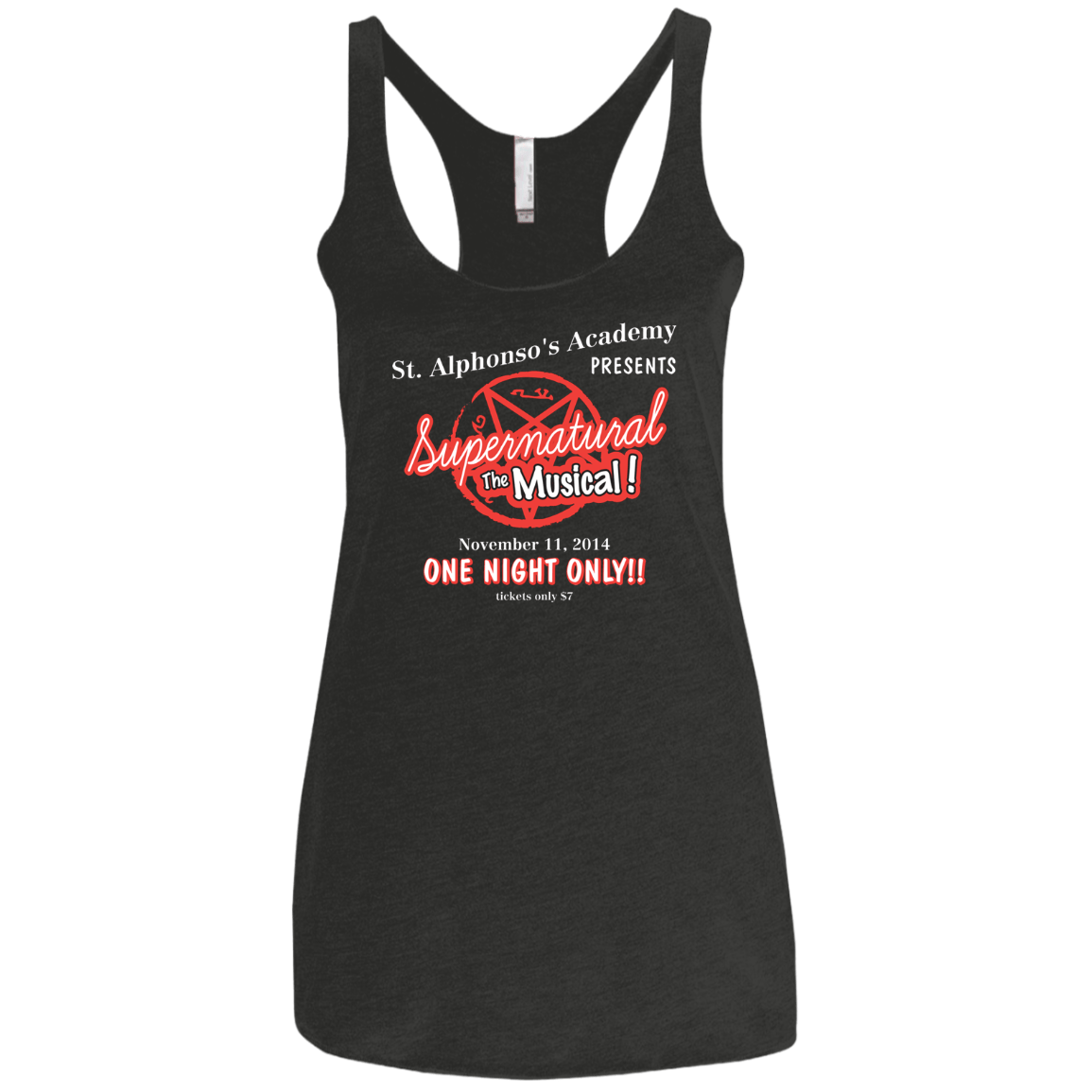 T-Shirts Vintage Black / X-Small SPN The Musical Women's Triblend Racerback Tank