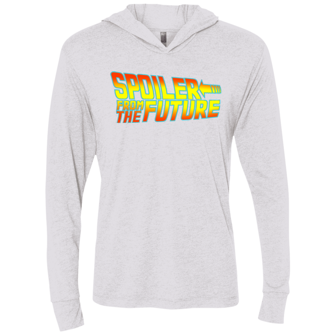 T-Shirts Heather White / X-Small Spoiler from the future Triblend Long Sleeve Hoodie Tee