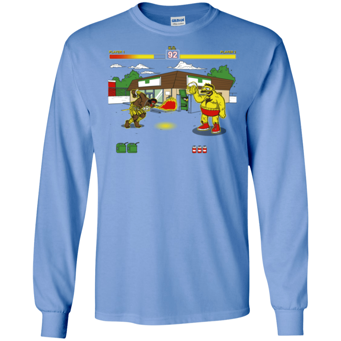 T-Shirts Carolina Blue / S Springfield Fighter Men's Long Sleeve T-Shirt