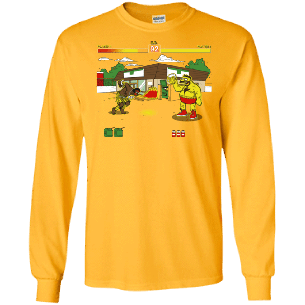 T-Shirts Gold / S Springfield Fighter Men's Long Sleeve T-Shirt