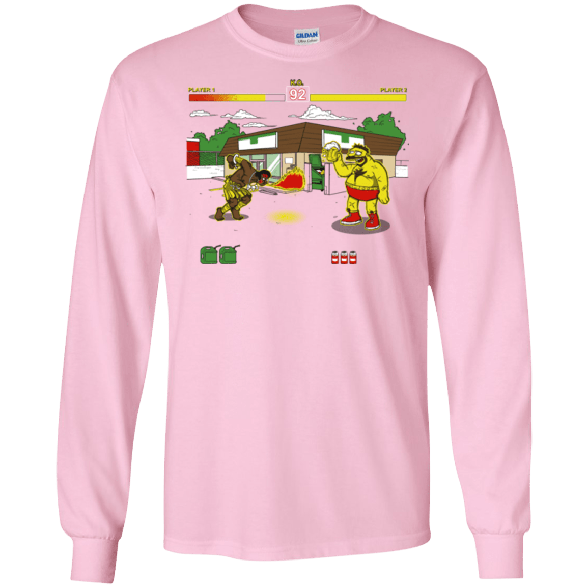 T-Shirts Light Pink / S Springfield Fighter Men's Long Sleeve T-Shirt