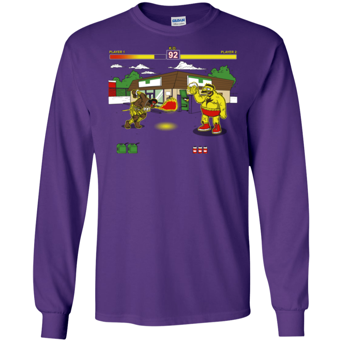 T-Shirts Purple / S Springfield Fighter Men's Long Sleeve T-Shirt