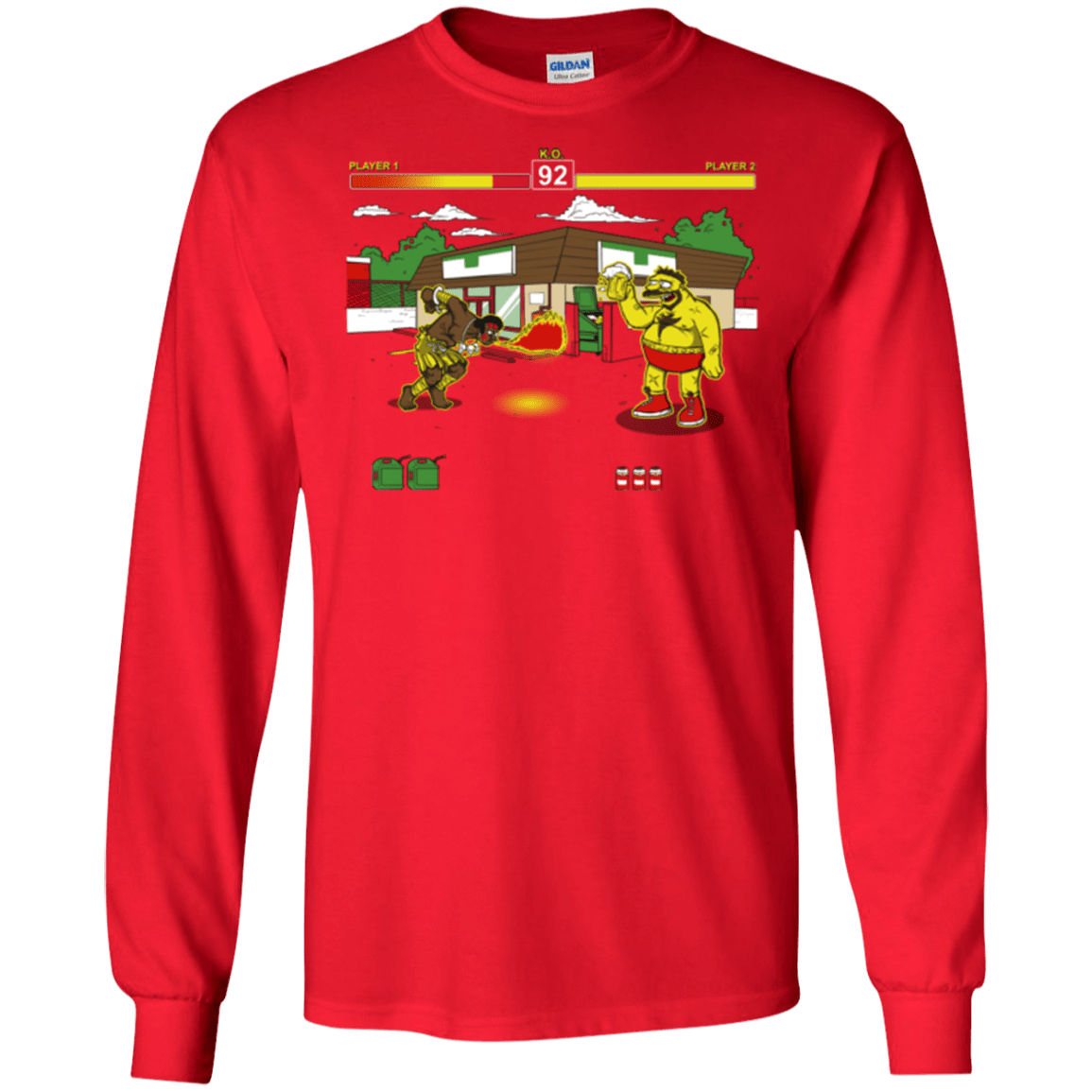 T-Shirts Red / S Springfield Fighter Men's Long Sleeve T-Shirt