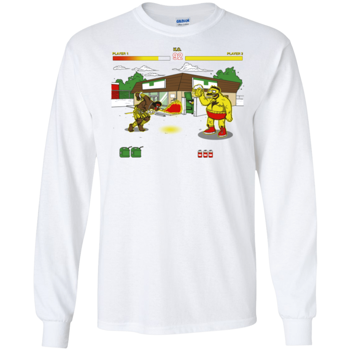 T-Shirts White / S Springfield Fighter Men's Long Sleeve T-Shirt