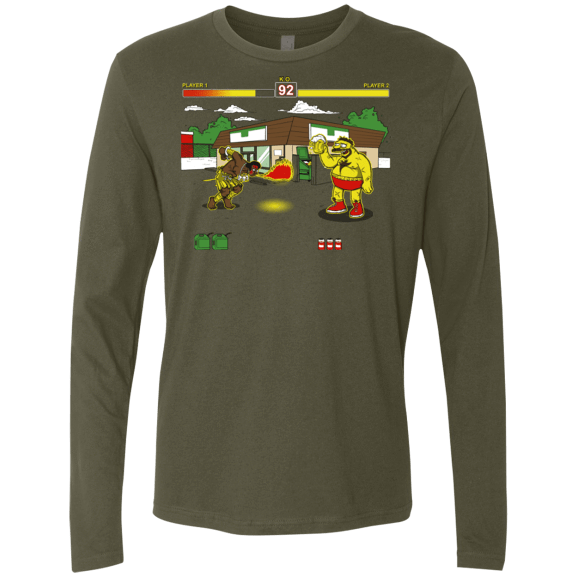 T-Shirts Military Green / S Springfield Fighter Men's Premium Long Sleeve