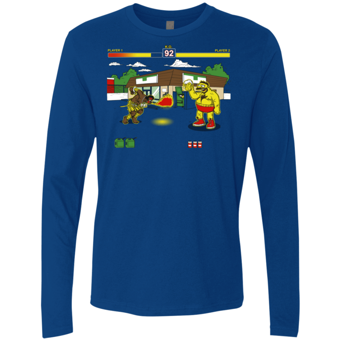 T-Shirts Royal / S Springfield Fighter Men's Premium Long Sleeve