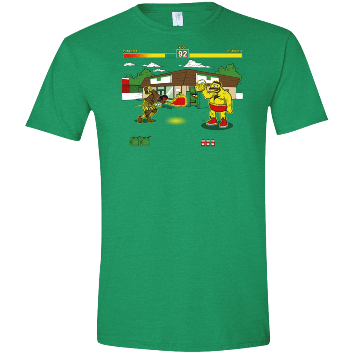 T-Shirts Heather Irish Green / S Springfield Fighter Men's Semi-Fitted Softstyle